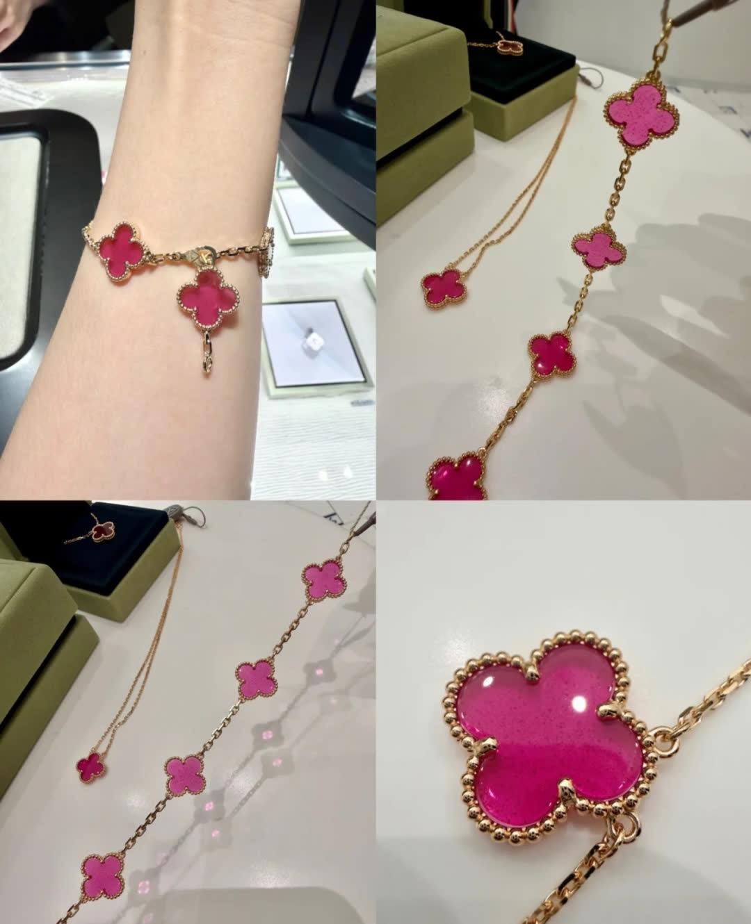 Van Cleef & Arpels Alhambra Pink Enamel Bracelet
